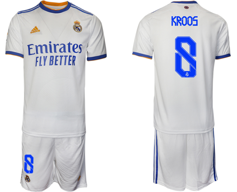 Men 2021-2022 Club Real Madrid home white #8 Soccer Jerseys->real madrid jersey->Soccer Club Jersey